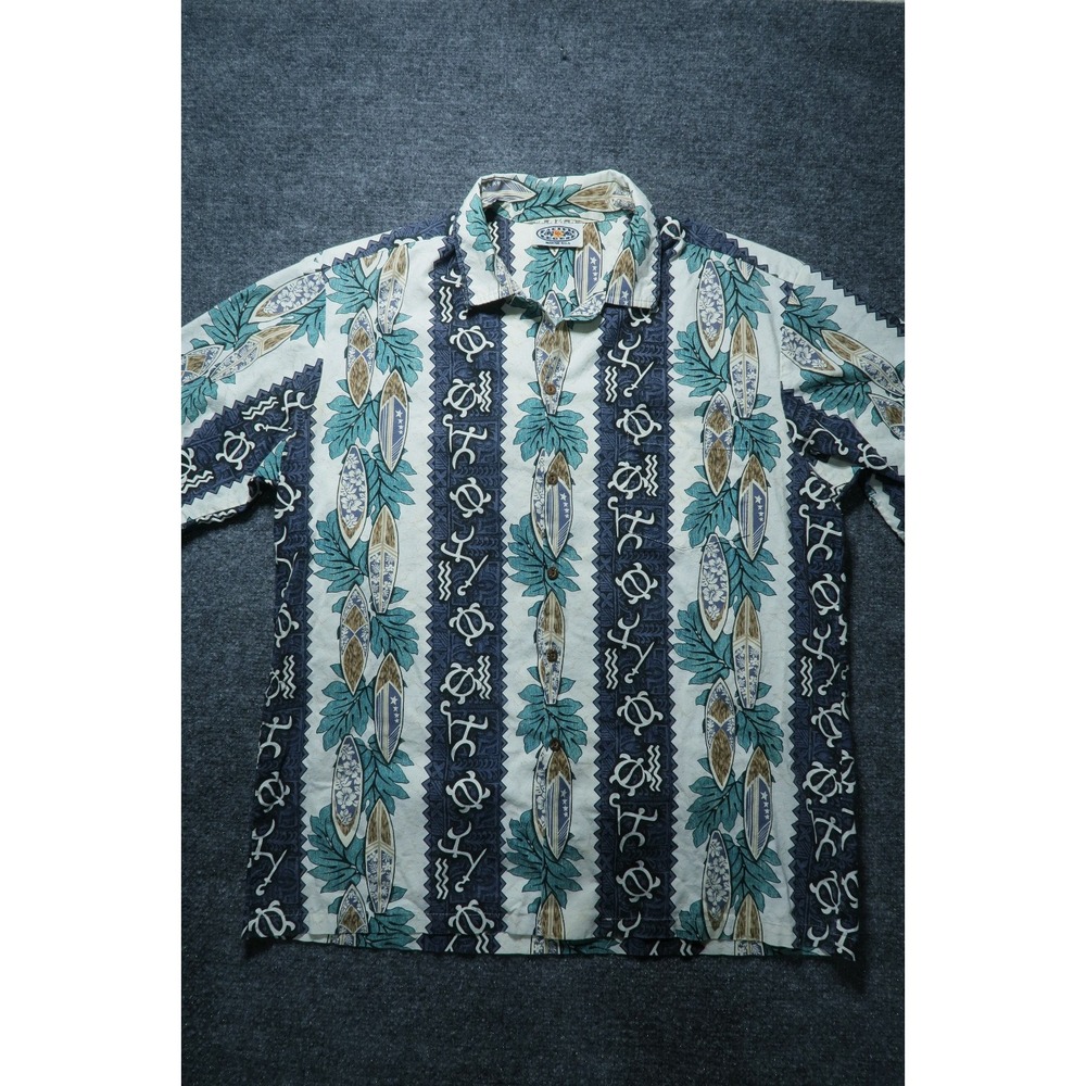 Pacific Legend Made in USA Men's XL Hawaiian Shirt Surfboard Tiki Aloha Vintage!